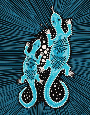 Lizard in Australian Indigenous art illustration