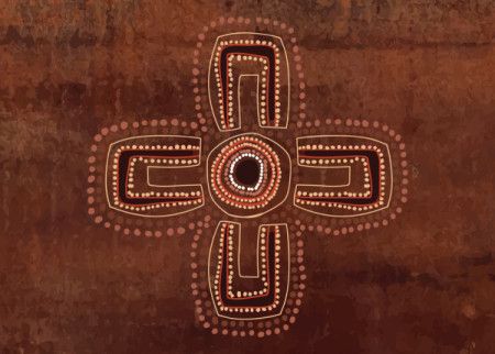 A vector background that features an Aboriginal art style