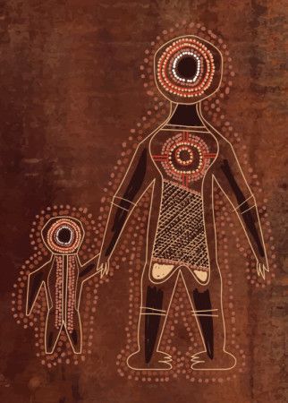 Aboriginal art that captures the love between a father and his son