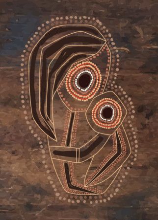 Artwork that represents the bond between an aboriginal mother and her infant