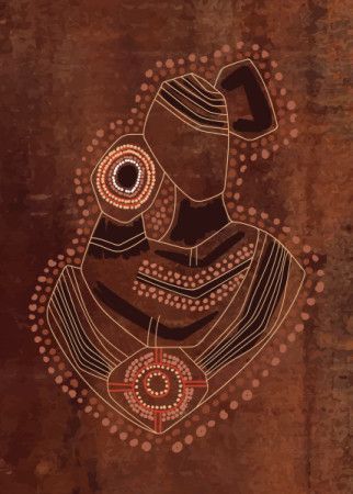 Aboriginal art that captures the love between a mother and her infant.