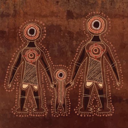 Aboriginal art that portrays the love shared between a parents and their child.