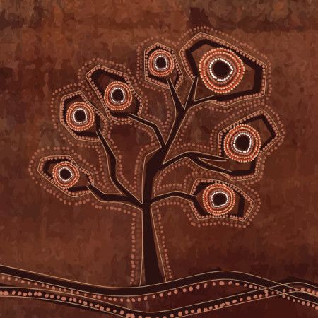 Tree-themed aboriginal vector art