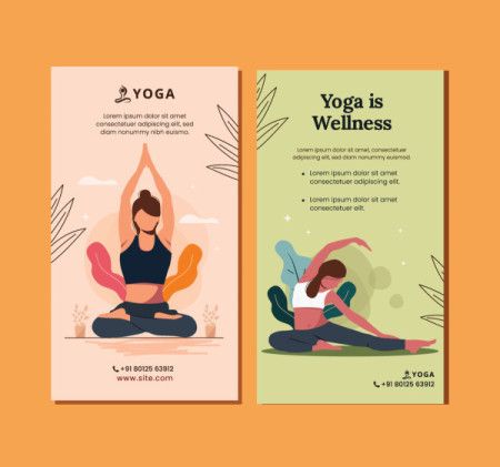 Illustration of a yoga template design