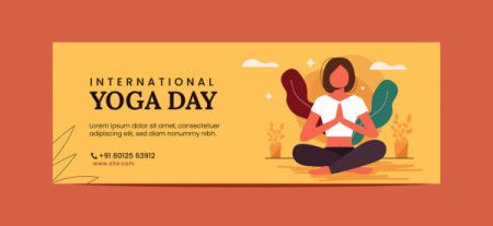 A banner with a yoga illustration