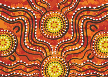 A vector background with dot art in Aboriginal style