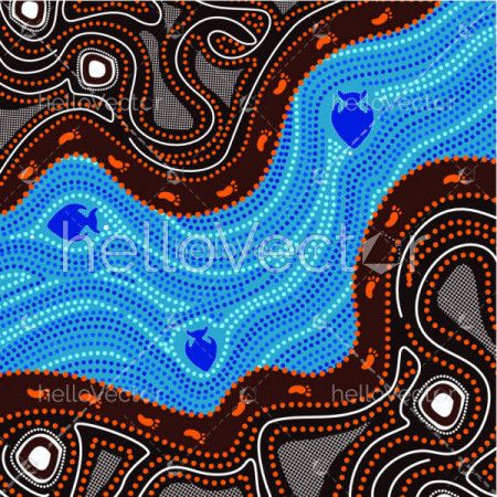 Illustration based on aboriginal style of dot painting.