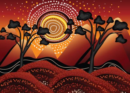 Nature-Themed Painting Using Aboriginal Art Techniques