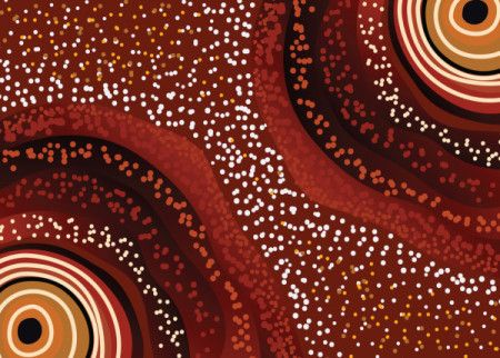 A vector background with dot art in Aboriginal style