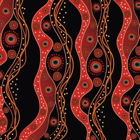 A background of dots in the style of Aboriginal art on a vector graphic