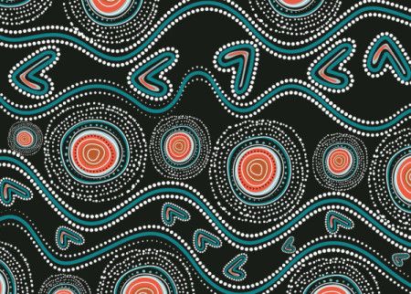 Aboriginal-style dots on a vector background art