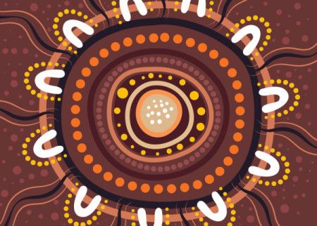 Dot art design of Aboriginal origin in a vector painting