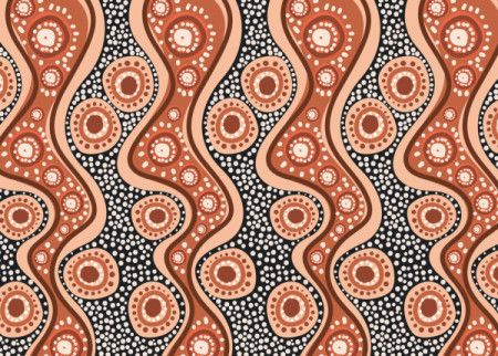 A vector background featuring Aboriginal dot art design