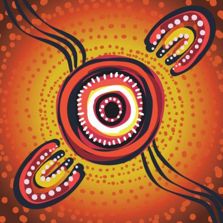 A vector painting that showcases Aboriginal art design