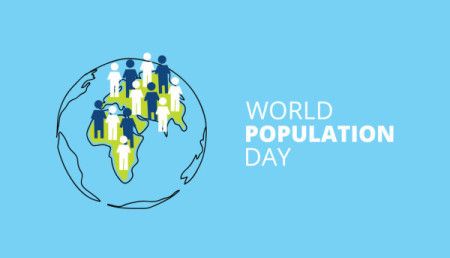 Illustration of global population banner
