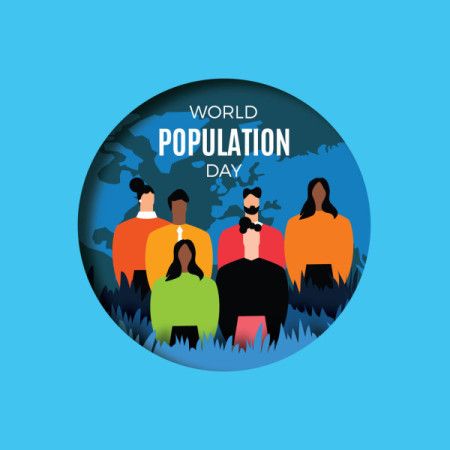 Illustration of global population poster