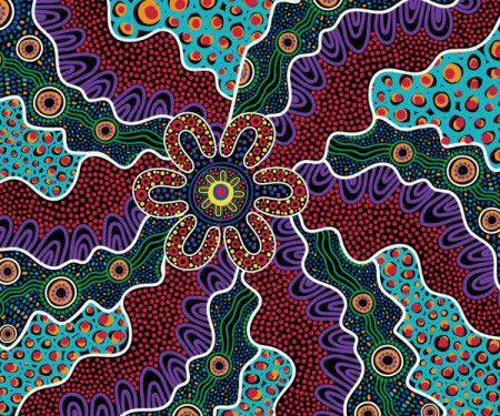 A vector painting that showcases Aboriginal dot art design