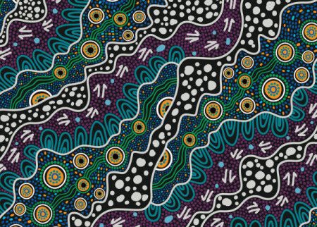 Dot art design from Aboriginal culture in a vector painting