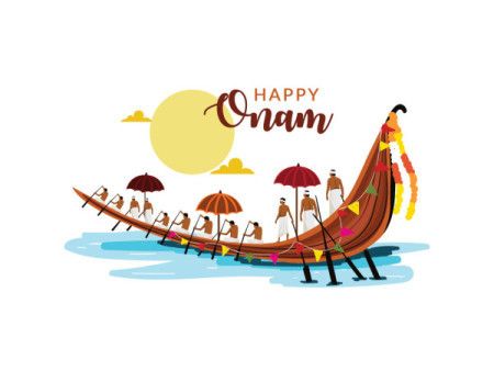 Celebrating the Onam festival with a cheerful illustration