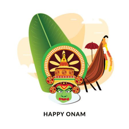 Illustration of the joyous celebration of Onam festival