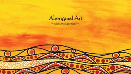 Aboriginal artwork and text in banner design