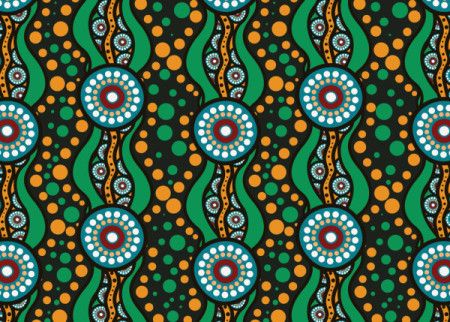 Vector seamless pattern background decorated with aboriginal design