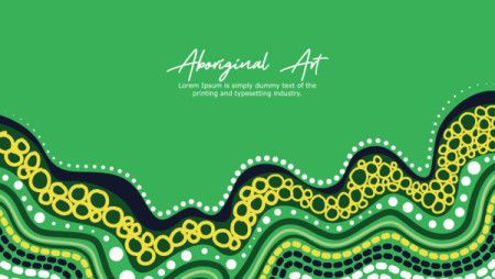 Green aboriginal design poster with text