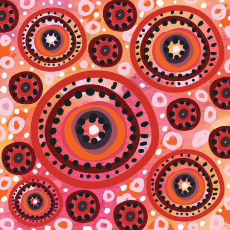 Circle design background in the aboriginal style