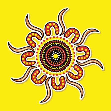 Aboriginal art sticker illustration