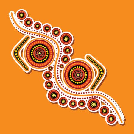Illustration of sticker design with indigenous art