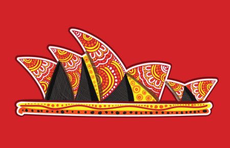Sydney sticker design illustration with indigenous art