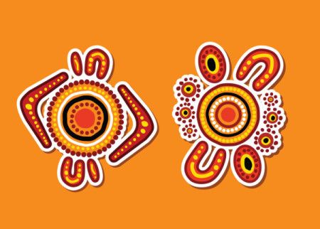 Stickers design illustration with indigenous art style