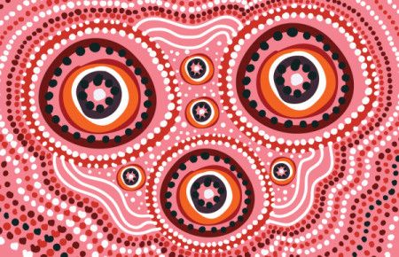 A vector background with dot design in Aboriginal style