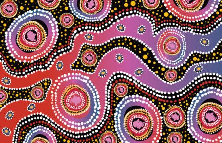 A vector background featuring Aboriginal dot design