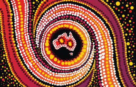 Vector background showcasing Aboriginal dot design