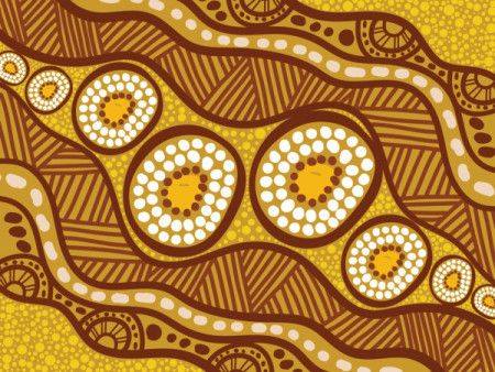 Aboriginal culture-inspired design in vector background
