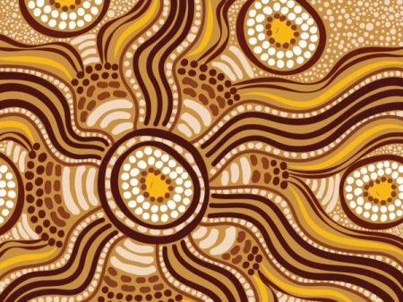 Dot art painting illustration from the Aboriginal culture