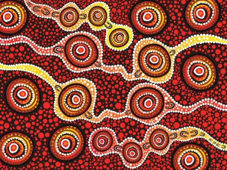 A painting of dots in the vector art style from the Aboriginal culture