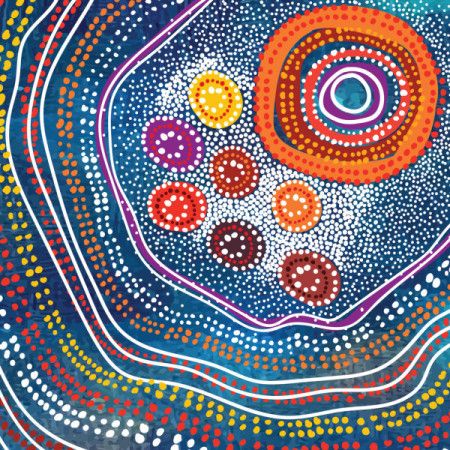 An illustration of a background with aboriginal dreaming art
