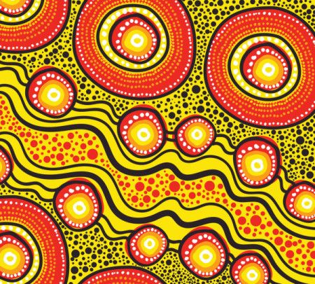 An illustration of a dotted circle in the Aboriginal design