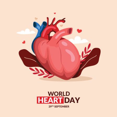 An illustration of a banner for World Heart Day