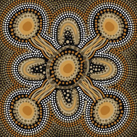 Dot art from Aboriginal brown vector painting