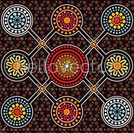 Aboriginal art vector background, Connection concept