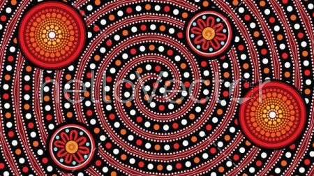 Aboriginal dot art background - Vector illustration