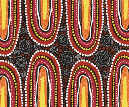 Vector background decorated with dot design of Aboriginal art