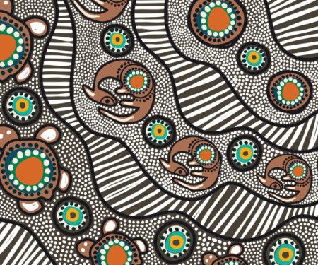 A painting of dots art style from the Aboriginal culture