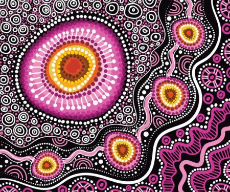 Beautiful vector painting showcasing Aboriginal dot artwork