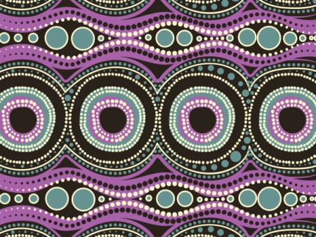 A vector background decorated with Aboriginal dot art