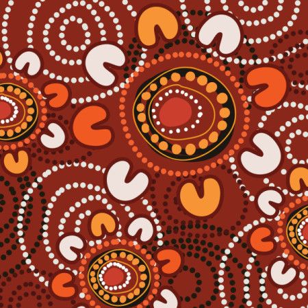 A vector background with Aboriginal dot art design