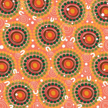 Abstract seamless pattern illustration with Aboriginal-inspired design